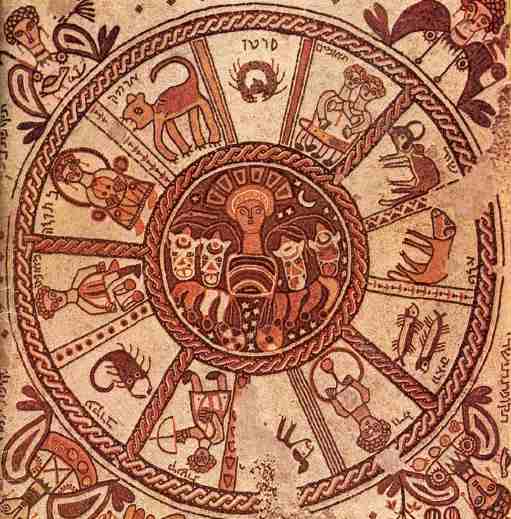 Zodiac in the synagogue at Beit Alpha, Israel